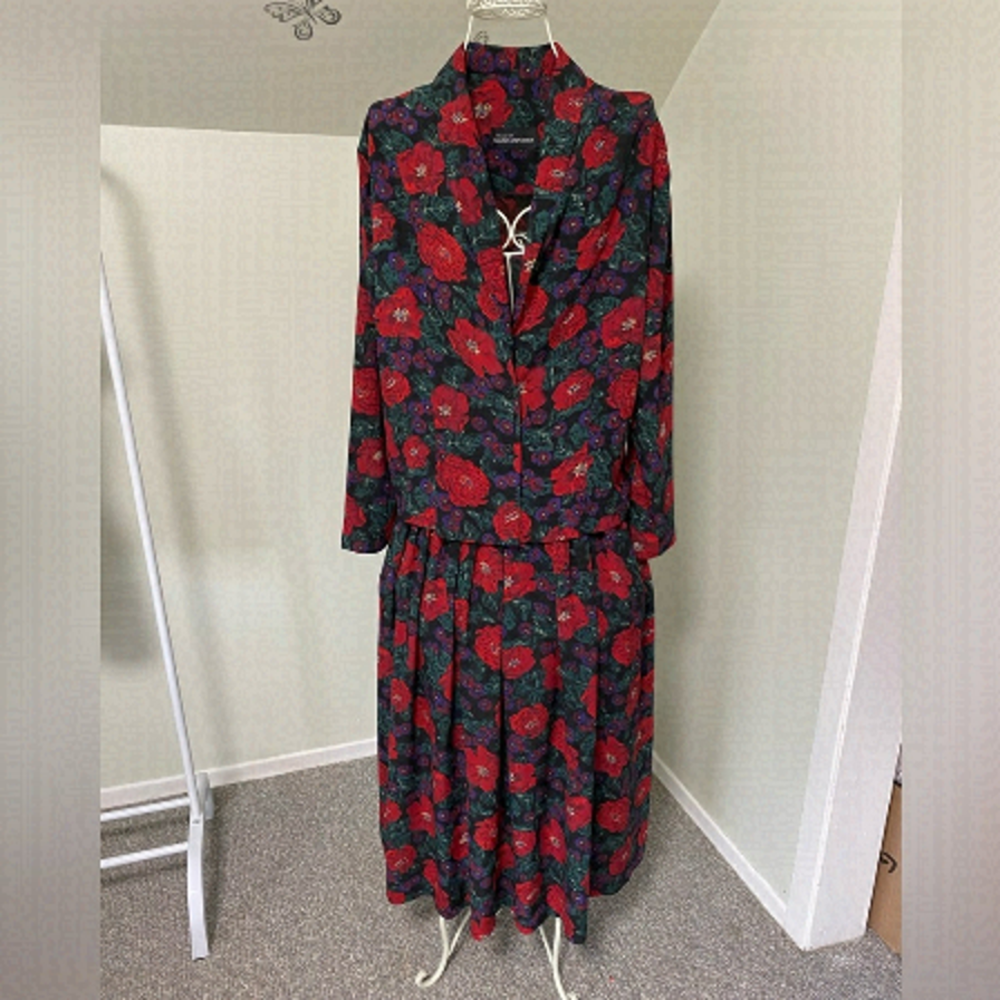 St. Michael at Marks & Spencer Vintage Floral Blazer and Skirt Set